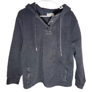 Koolaburra by Ugg Women's Black Sherpa Fleece Hoodie Rare Find  Double Pockets M